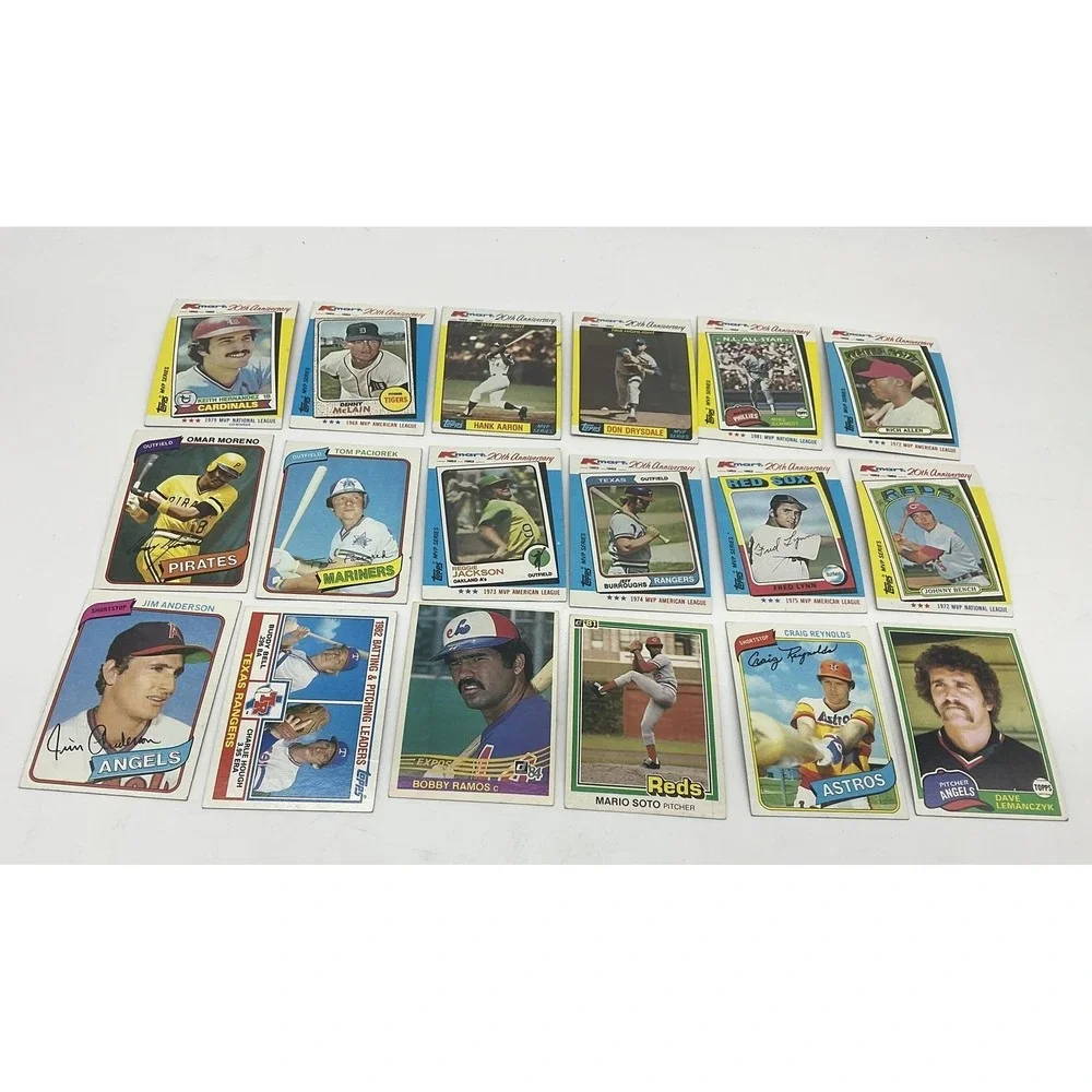 Topps Baseball Card Lot 16x 1982 Kmart MVP Hank Aaron Reggie Jackson Bench